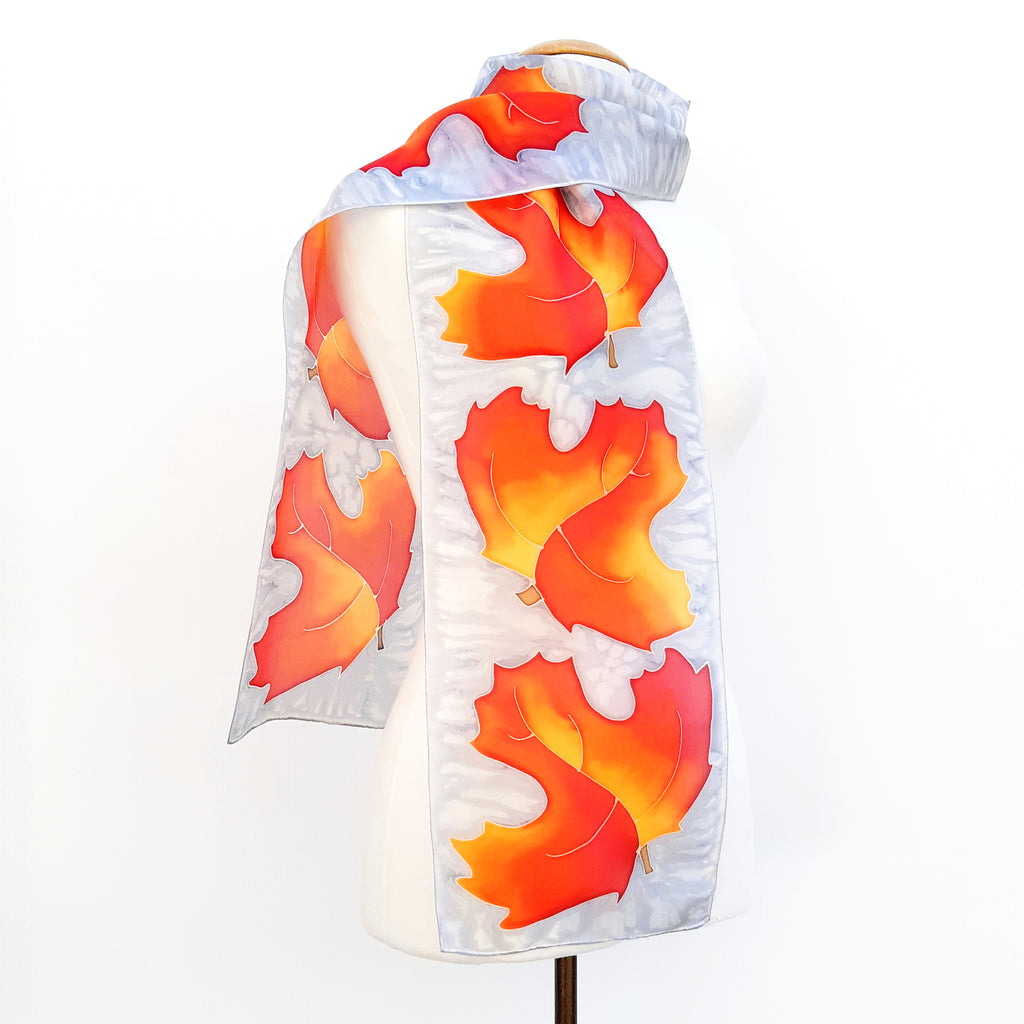 painted silk scarf