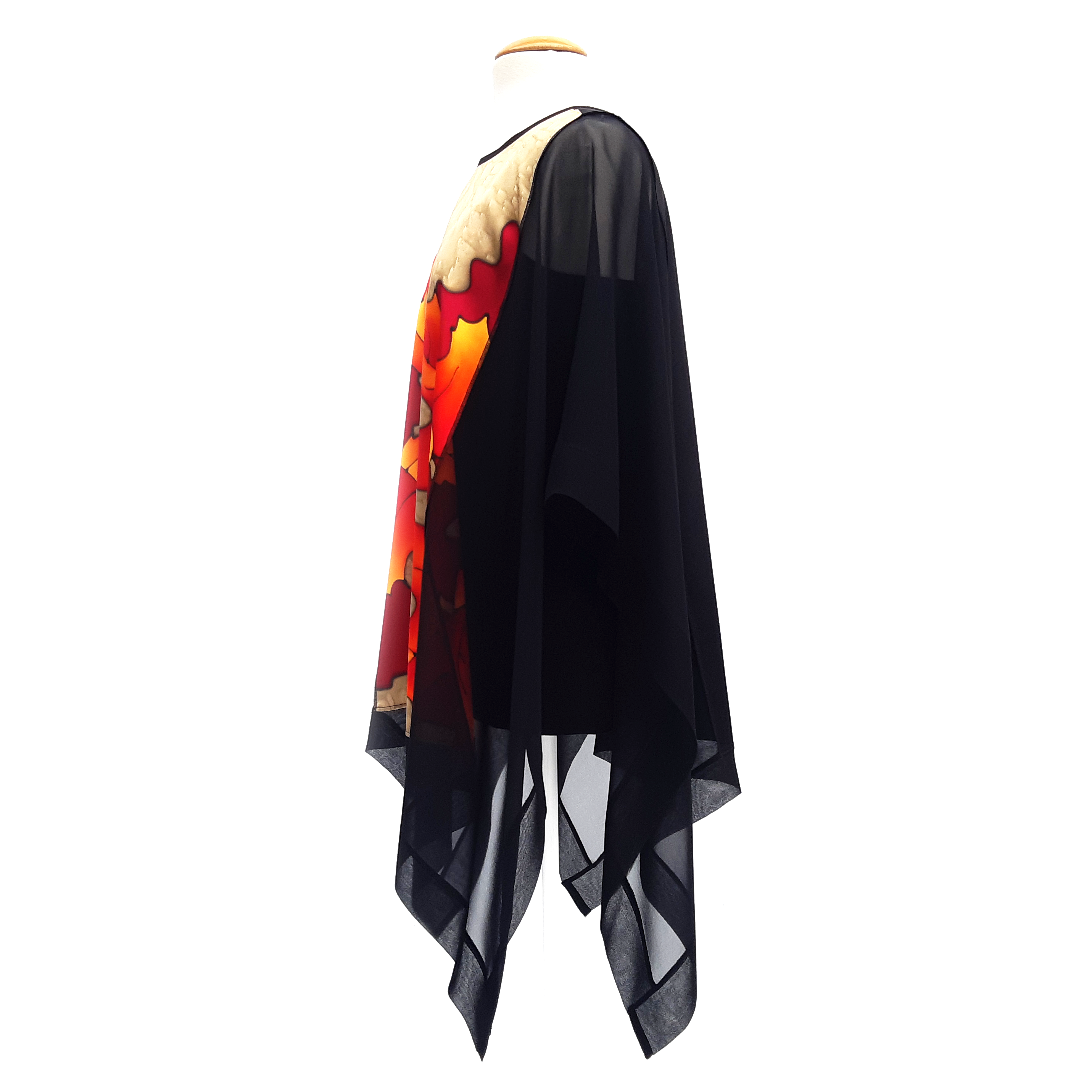 Design silk clothing poncho top painted silk by Lynne Kiel