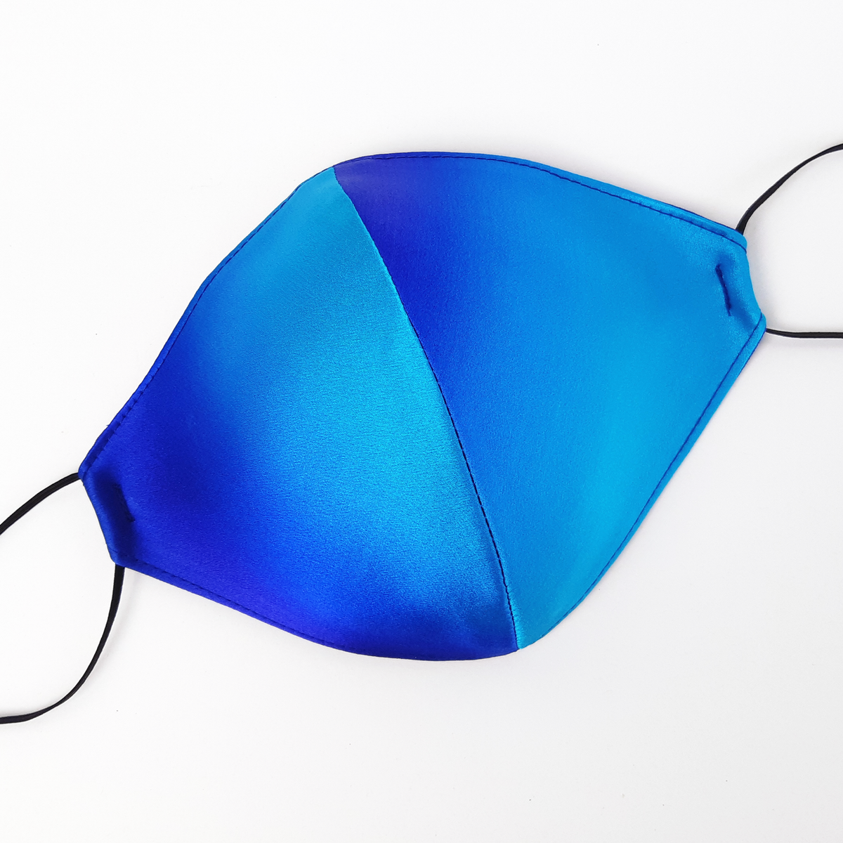 painted silk  blue facemask fitted smooth soft