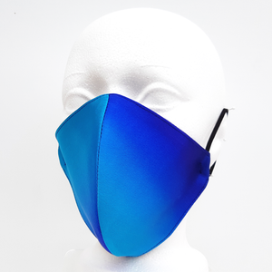 fitted facemask pure silk blue made by Lynne Kiel