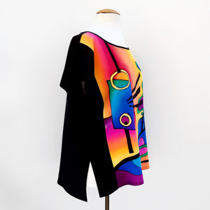 painted silk design top for women