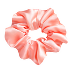 pure silk pastel orange hand dyed scrunchie ponytail holder hair accessory handmade by Lynne Kiel