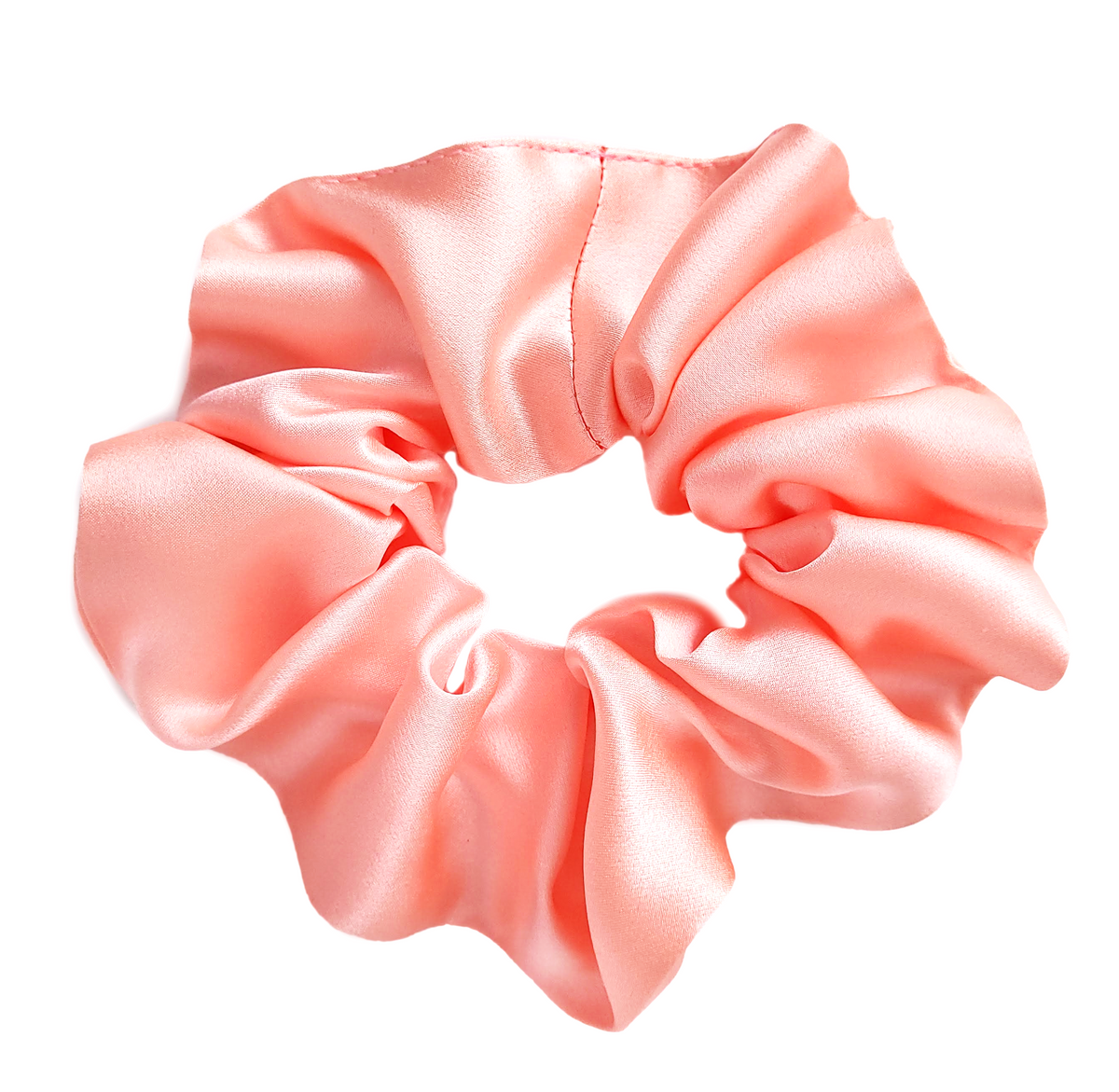 pure silk pastel orange hand dyed scrunchie ponytail holder hair accessory handmade by Lynne Kiel