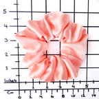 pastel orange pure silk scrunchie ponytail holder hair tie handmade in Canada by Lynne Kiel