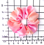 Load image into Gallery viewer, pastel orange and pink hand dyed silk scrunchies ponytail holder hair ties handmade by Lynne Kiel
