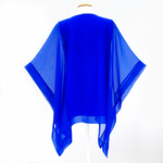 Load image into Gallery viewer, royal blue long silk top ones size ladies clothing made in Canada
