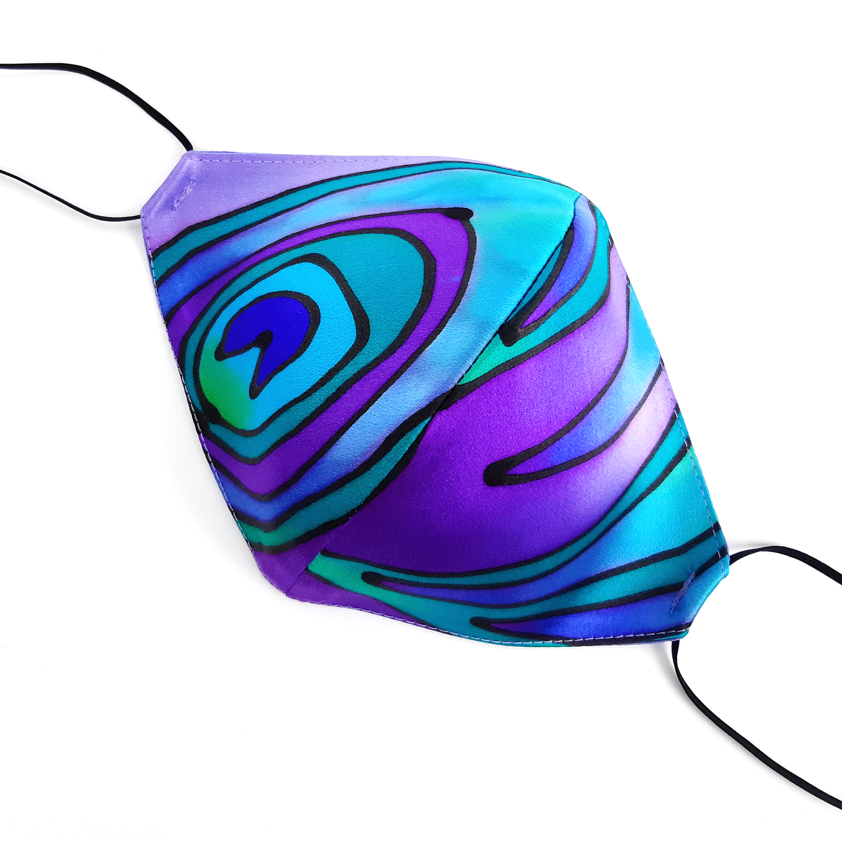Hand painted silk facemask washable hypoallergenic
