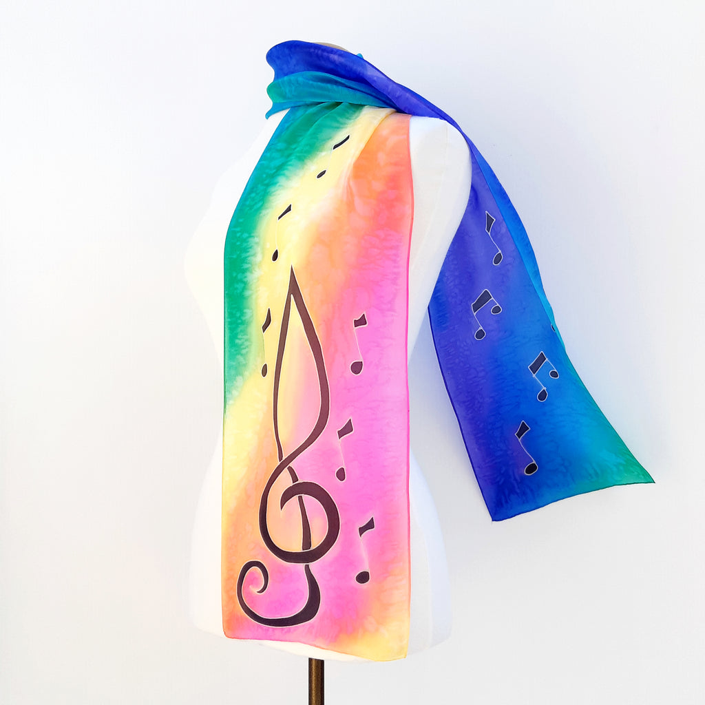 painted silk scarf