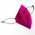 pink silk facemask made by Lynne Kiel
