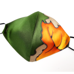 Load image into Gallery viewer, AUTUMN LEAVES Crimson Red Brown PAINTED SILK Design Face Mask
