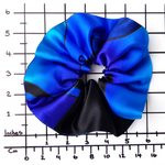 Load image into Gallery viewer, oversized jumbo hand painted silk blue scrunchie hair accessory made by Lynne Kiel
