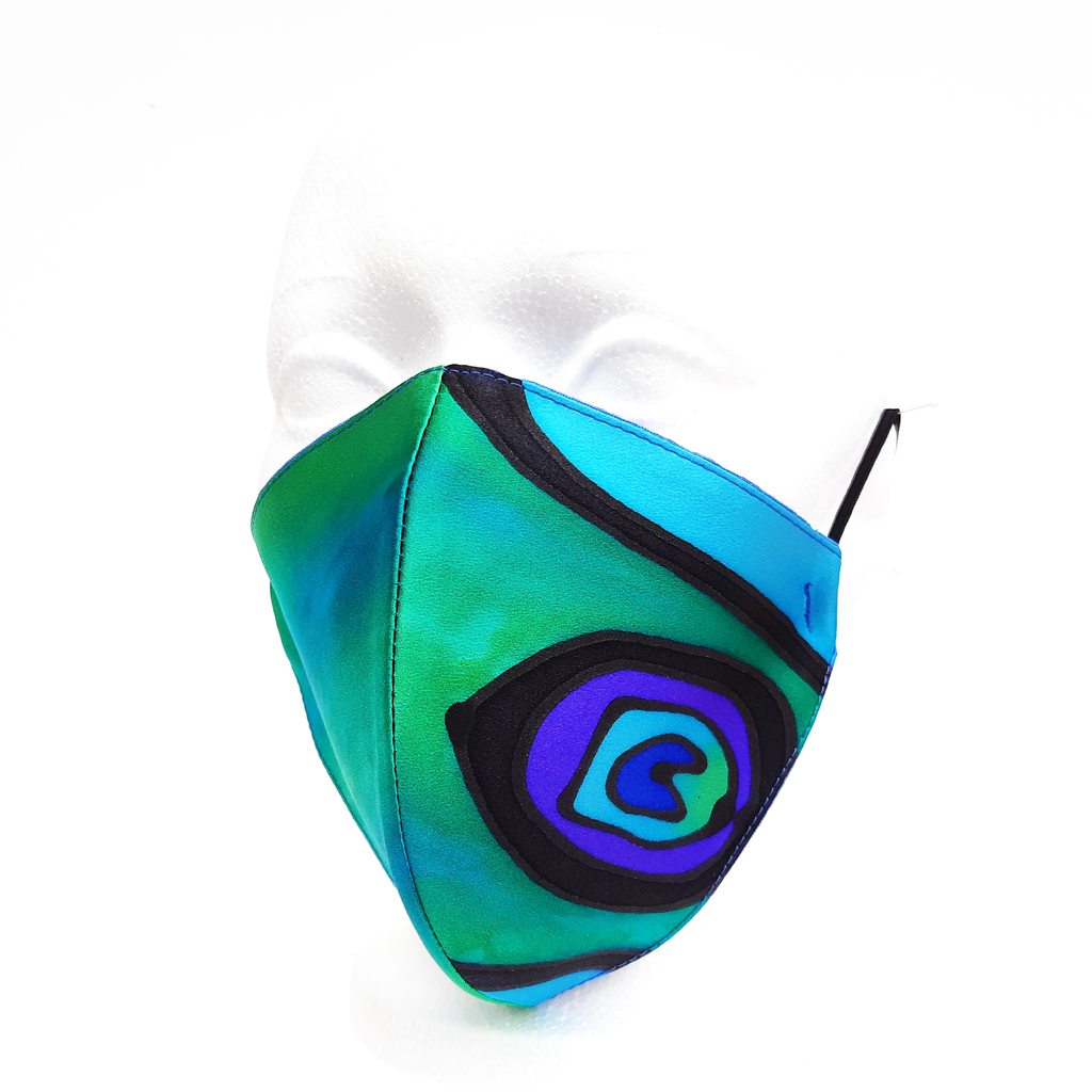 peacock feather design facemask