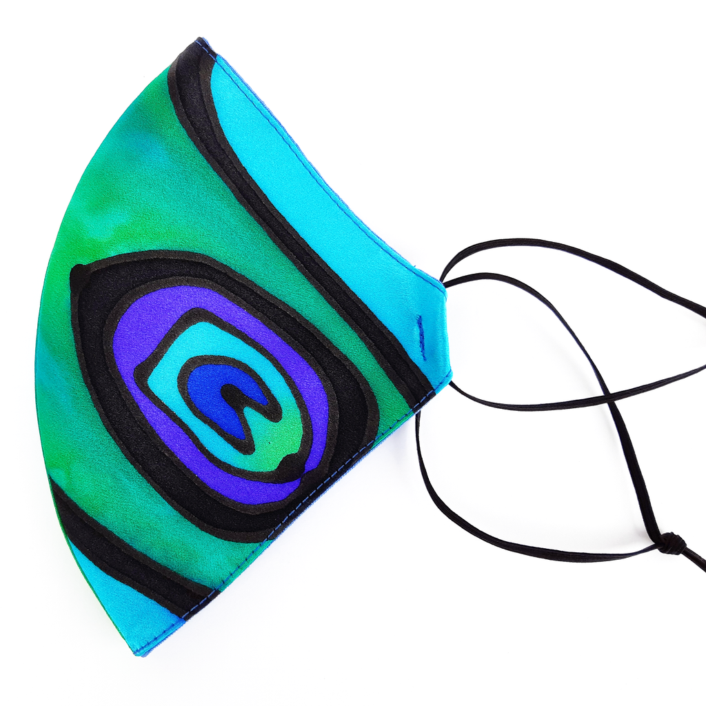 silk facemask made by Lynne Kiel