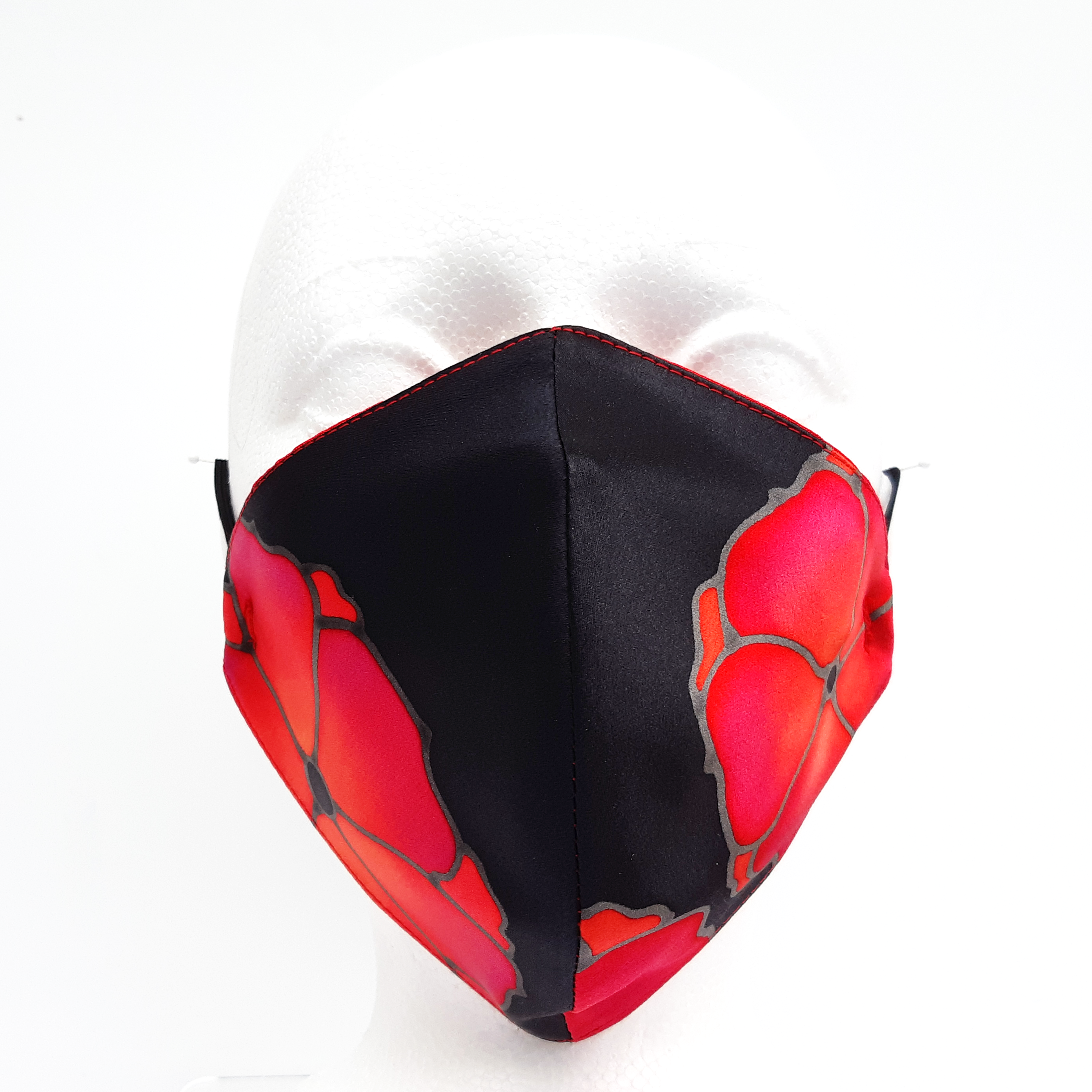 red poppy design facemask
