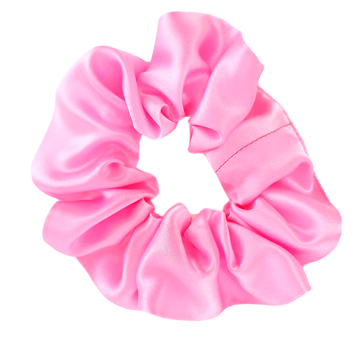 pure silk pink medium size hair scrunchie ponytail holder hair accessory handmade by Lynne Kiel