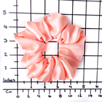 pure silk pale orange pastel color hair scrunchie ponytail holder hair accessory handmade by Lynne Kiel