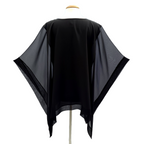 resort wear fashion Ones size black silk top hand made by Lynne Kiel