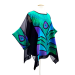 Load image into Gallery viewer, hand painted silk poncho top ones size ladies clothing handmade by Lynne Kiel

