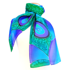 painted silk design scarves for women made by Lynne Kiel