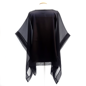 black silk poncho top one size ladies blouse made in Canada