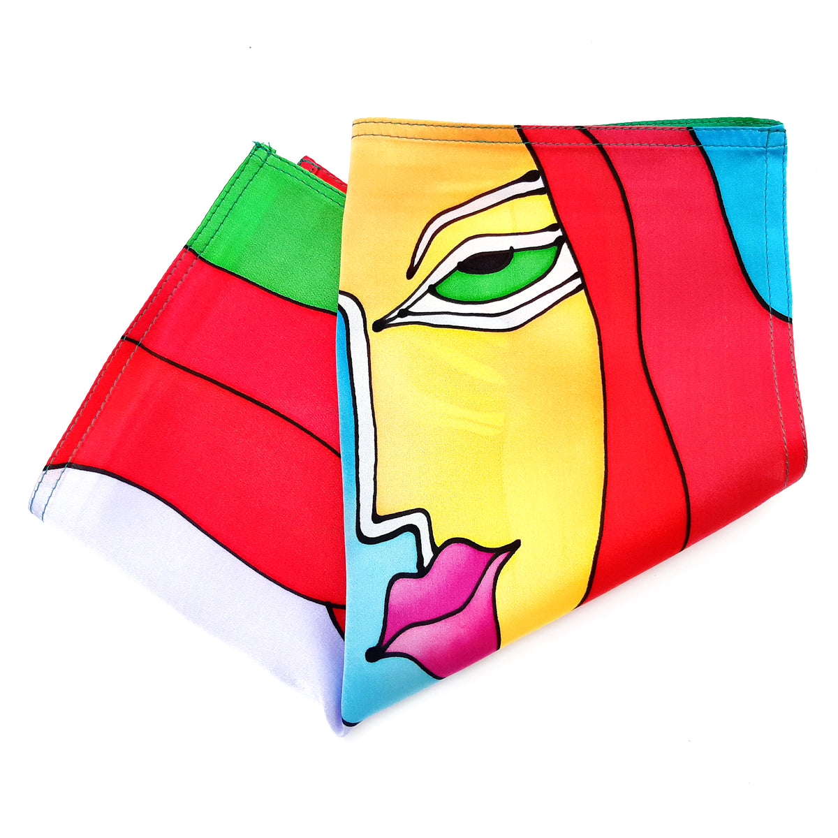 painted silk pocket square 
