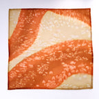 Men's fashion accessory  pocket square orange beige hand painted silk by Lynne Kiel