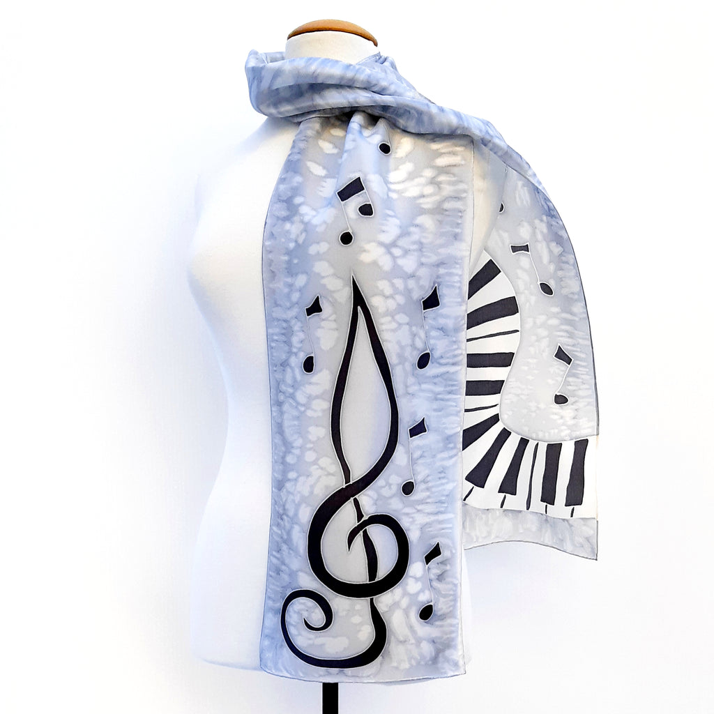 painted silk ladies scarf 