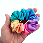 pure silk hair accessories pony tail scrunchie handmade by Lynne Kiel