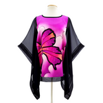 Load image into Gallery viewer, silk clothing for women hand painted poncho top made by Lynne Kiel
