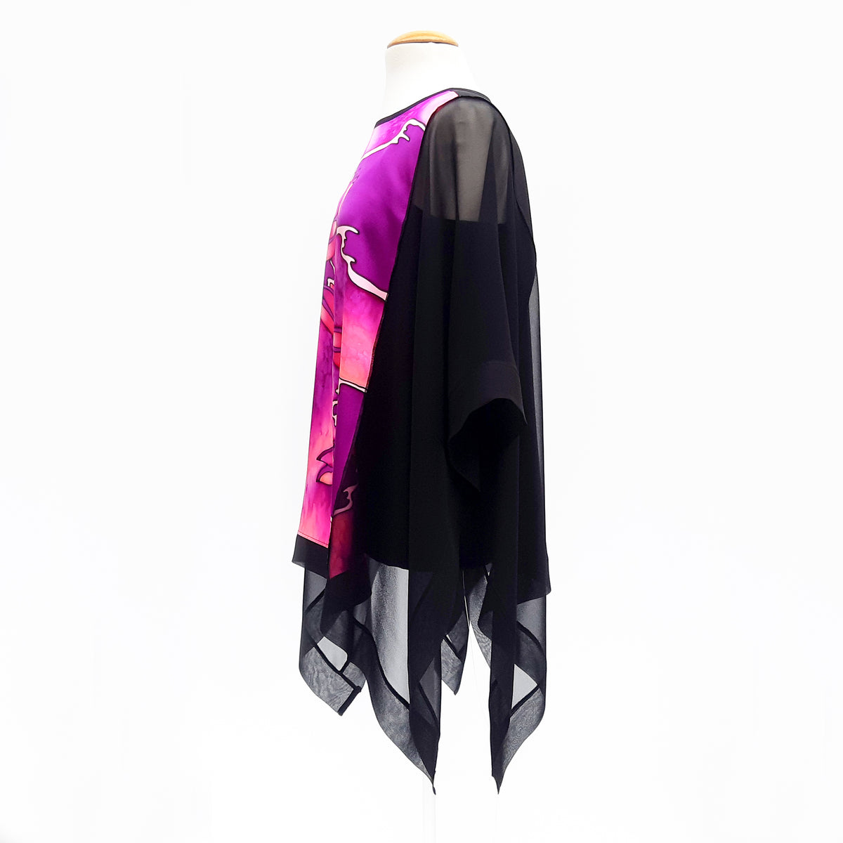 poncho top one size painted silk design clothing by Lynne Kiel