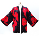 Load image into Gallery viewer, Hand painted silk clothing Kimono jacket handmade in Canada by Lynne Kiel
