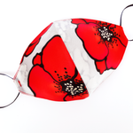 Load image into Gallery viewer, hand painted red poppy double layer facemask
