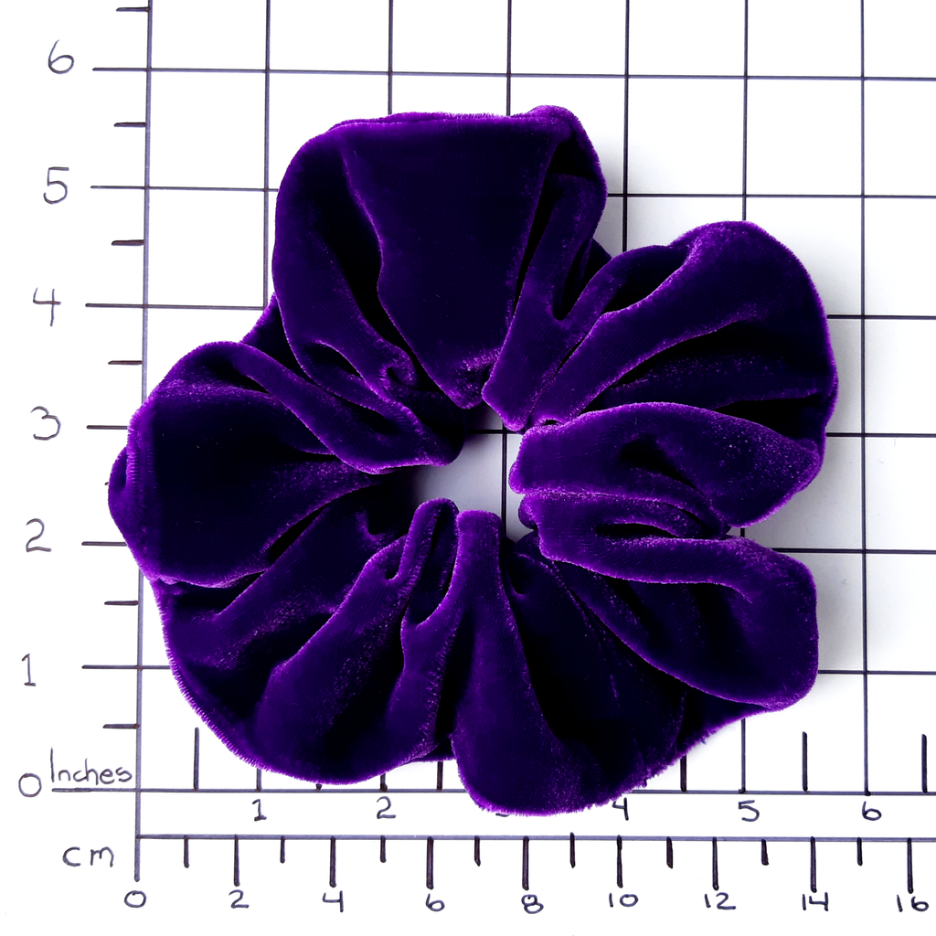 jumbo silk velvet scrunchies for gymnastic and yoga handmade by Lynne Kiels
