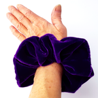 jumbo velvet scrunchies ladies hair accessories handmade by Lynne Kiel