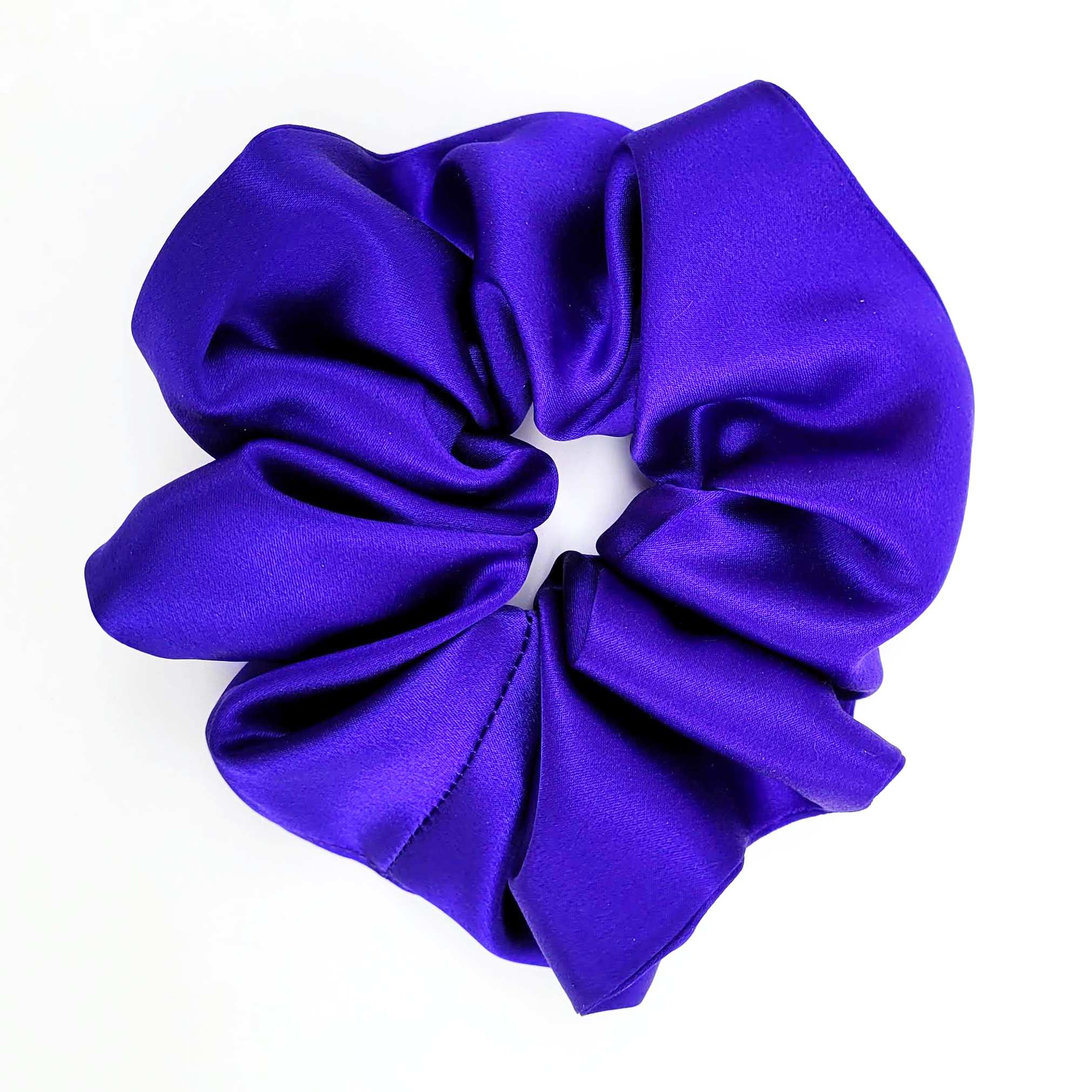 purple silk scrunchie jumbo size hair accessory handmade by Lynne Kiel