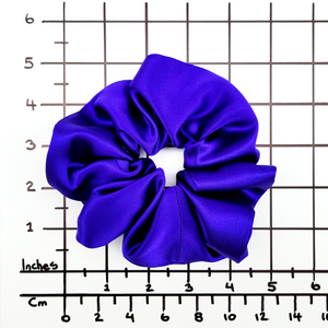 pure silk purple scrunchie large size hair tie handmade by Lynne Kiel