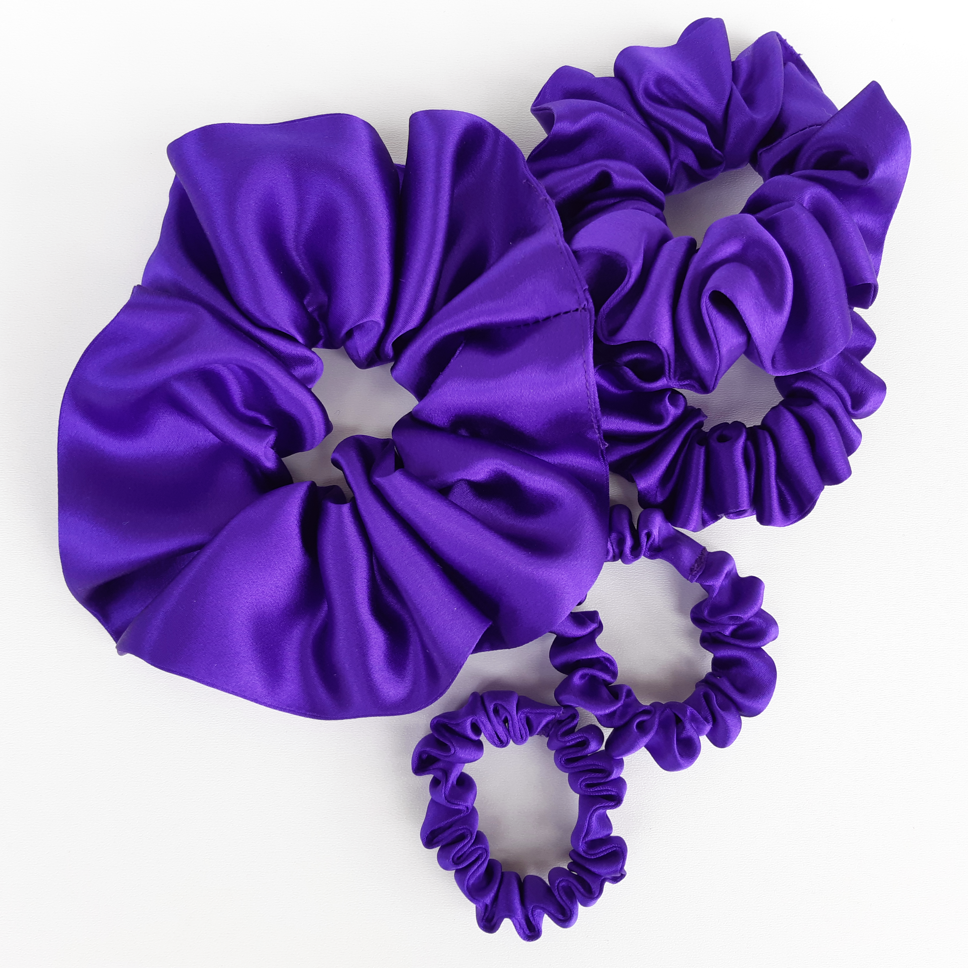 large and small satin hair scrunchie for bridesmaid gift  women