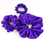 Load image into Gallery viewer, jumbo and skinny purple silk scrunchies hair elastic hair accessories for hair
