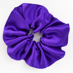 Load image into Gallery viewer, Purple big hair jumbo scrunchies in pure silk 
