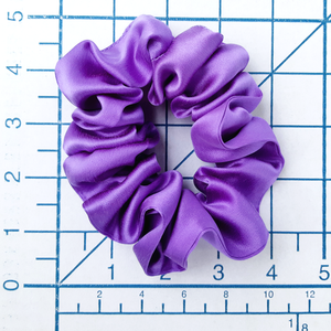 purple mauve silk satin hair scrunchies for ponytail and bun hair decorations 