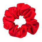 medium scrunchie size red pure silk hair accessory pony tail holder handmade by Lynne Kiel