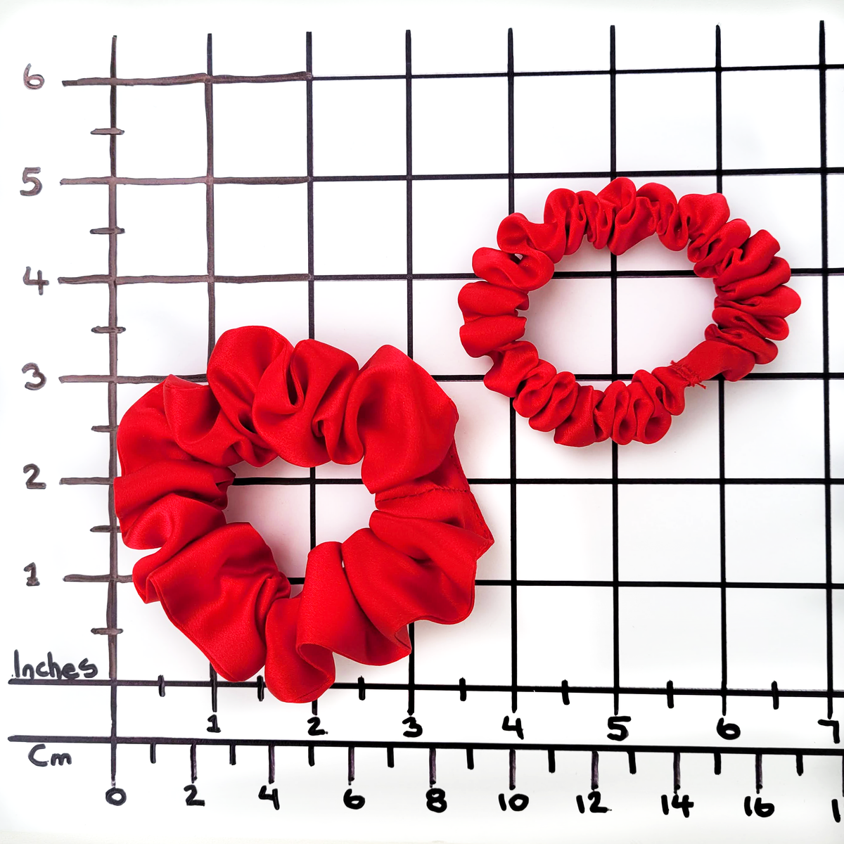 pure silk scrunchie small and skinny size handmade by Lynne Kiel