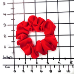 Load image into Gallery viewer, small size scrunchie red pure silk handmade by Lynne Kiel
