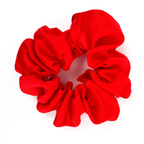 red silk satin large scrunchie pony tail hair accessory
