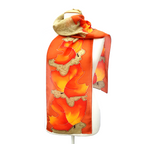 autumn leaves hand painted silk scarf made in Canada by Lynne Kiel