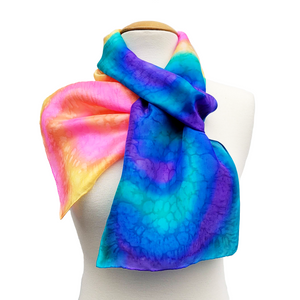 silk scarf for gay pride rainbow colors hand painted silk by Lynne Kiel