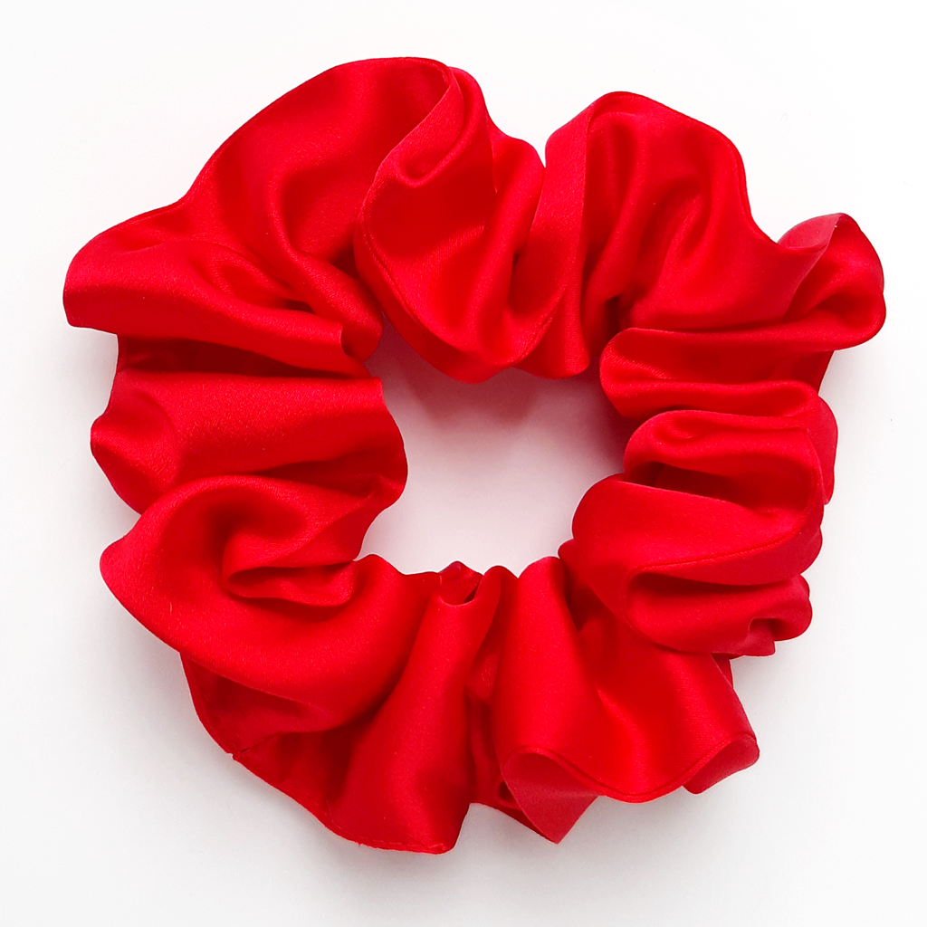 red silk scrunchies for bridesmaids gift mothers day gift