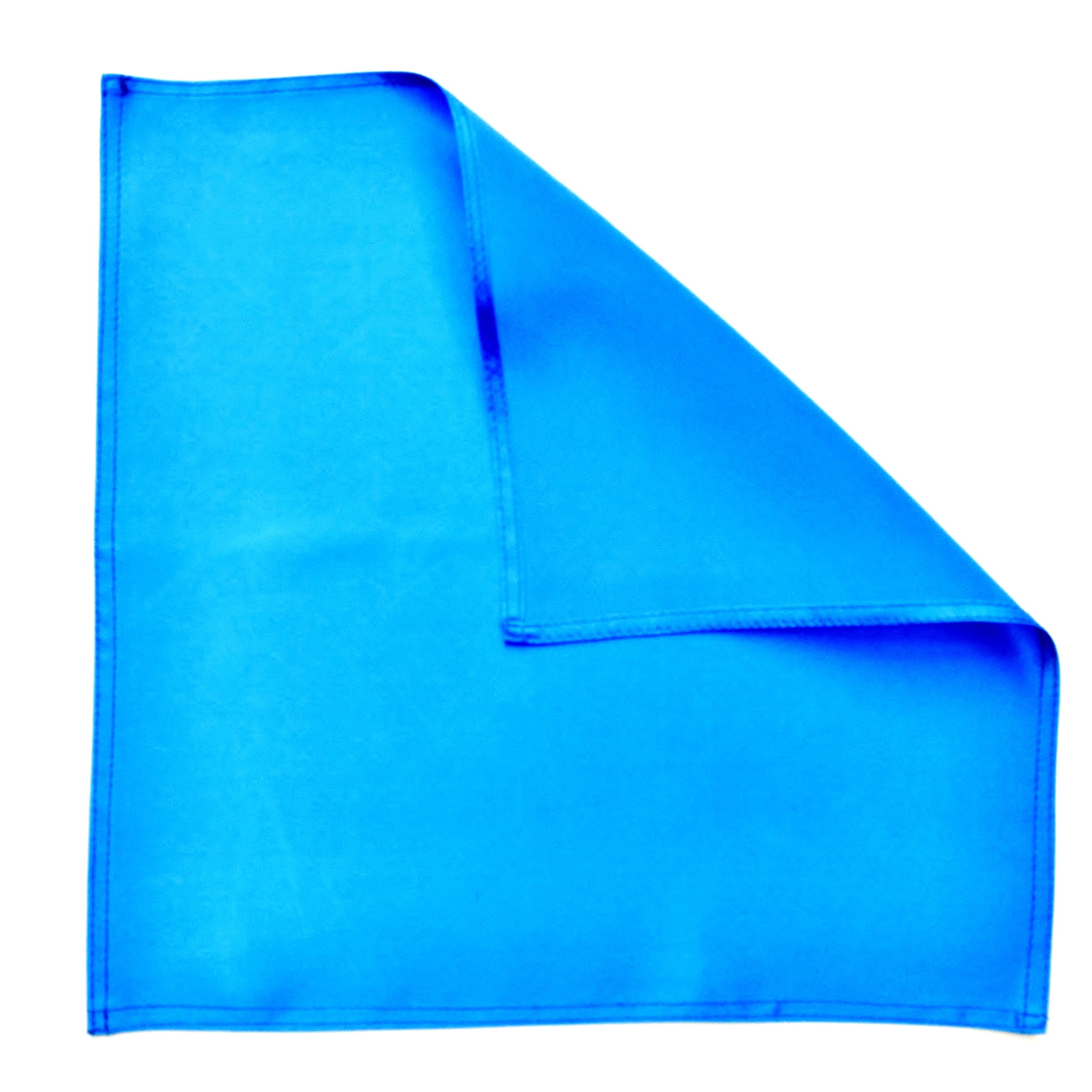 Royal blue silk satin pocket square men's fashion handmade by Lynne Kiel
