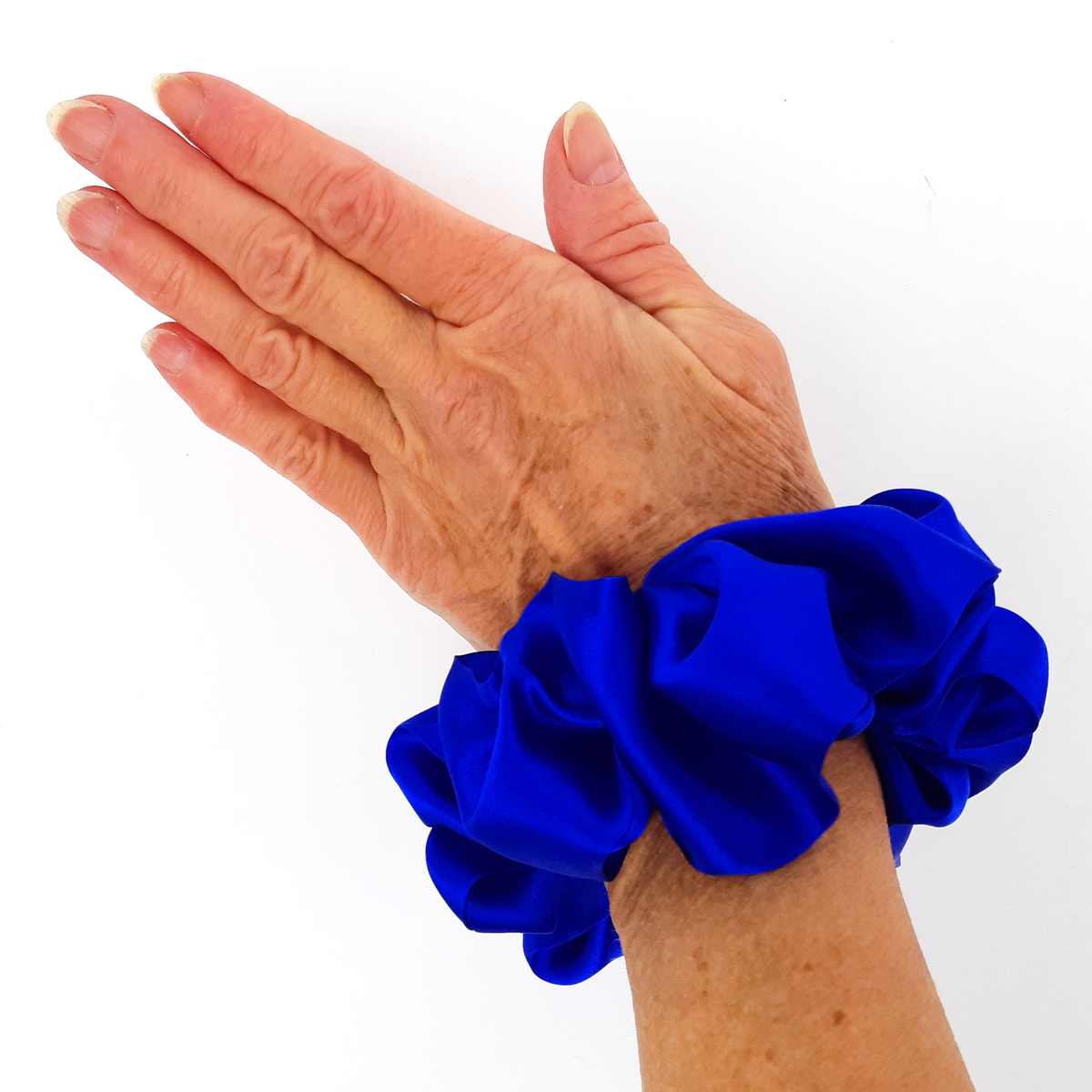 large silk  satin scrunchie hair elastic hair tie made in Canada