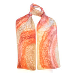 Load image into Gallery viewer, Painted silk long scarves Orange
